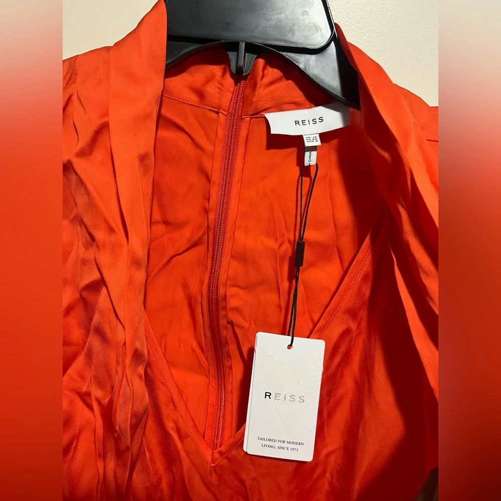 REISS • Kali Draped Jumpsuit • Orange - Picture 4 of 5